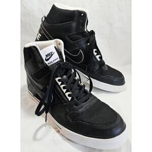 Nike Delta Force High Top AC Basketball Shoes Black White 370424-001 Men's Sz 13